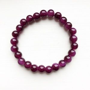 Vintage wine / purple beaded stretch bracelet